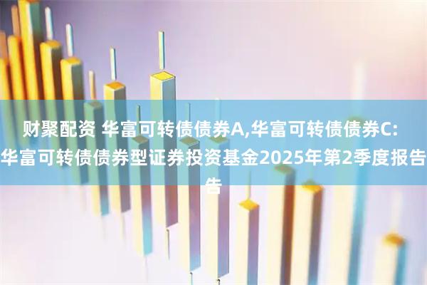 财聚配资 华富可转债债券A,华富可转债债券C: 华富可转债债券型证券投资基金2025年第2季度报告